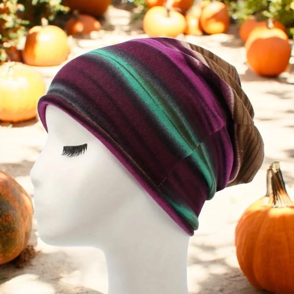 Colorful Pullover Convertible Hat‎ Unisex Casual Neck Hair Hoop Thin Beanie
